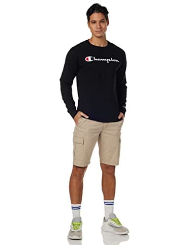 Champion Men's Long Sleeve T-Shirt, Standard Fit, C, Available in Regular and Big & Tall, Black-Classic Script Logo, Small - Image 6