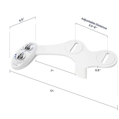 LUXE Bidet NEO 185 - Dual Nozzle, Self-Cleaning, Non-Electric Bidet Attachment for Toilet Seat, Adjustable Water Pressure, Rear & Feminine Wash (White) - Image 2