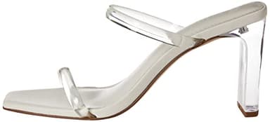 The Drop Women's Avery Square Toe Two Strap High Heeled Sandal, Clear Heel, 7 - Image 5