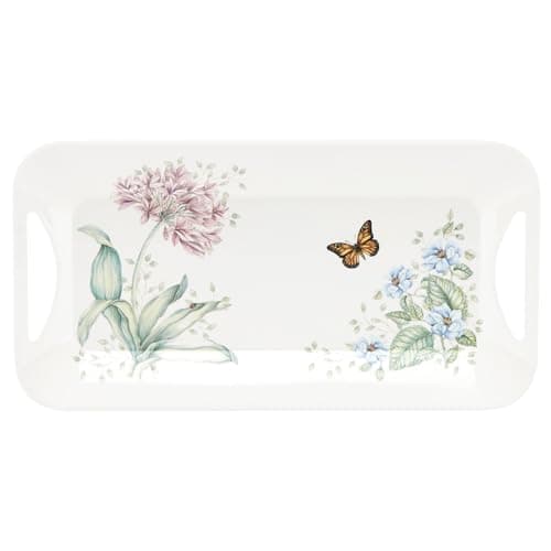 Lenox 855591 Butterfly Meadow Melamine Hors Doeuvres Tray, Lightweight Melamine Material - Image 1