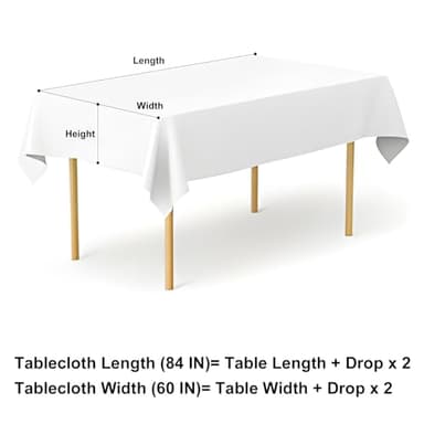 misaya Rectangle Waterproof Vinyl Table Cloth, Wipeable Tablecloth with Flannel Backing, Plastic Table Cover for Dinner, Picnic, Indoor and Outdoor (Flowers, 60" x 84") - Image 7