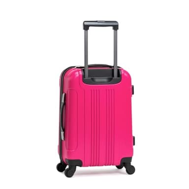 Kenneth Cole REACTION Out of Bounds Lightweight Hardshell 4-Wheel Spinner Luggage, Magenta, 20-Inch Carry On - Image 3