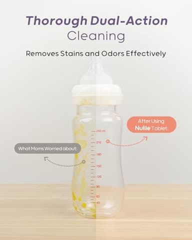 Nuliie 130 PCS High-Efficiency Detergent Tablets for Momcozy KleanPal Pro, Baby Brezza Pro, GROWNSY EaseClean Bottle Washer, Remove Milk Residue & Odor, Gentle Formula Safe - Image 5