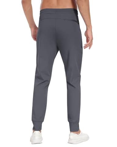 3 Pack Men's Sweatpants with Zipper Pockets,Workout Gym Traning Track Joggers Pants for Men Running Jogging Pants-BlackDark GrayNavy-L - Image 5