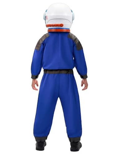Spooktacular Creations Astronaut Costume with Helmet, Vintage Toddler Astronaut Outfit, BoysPilot Jumpsuit Costume Unisex for Halloween Dress Up Themed Parties, Blue, M - Image 4