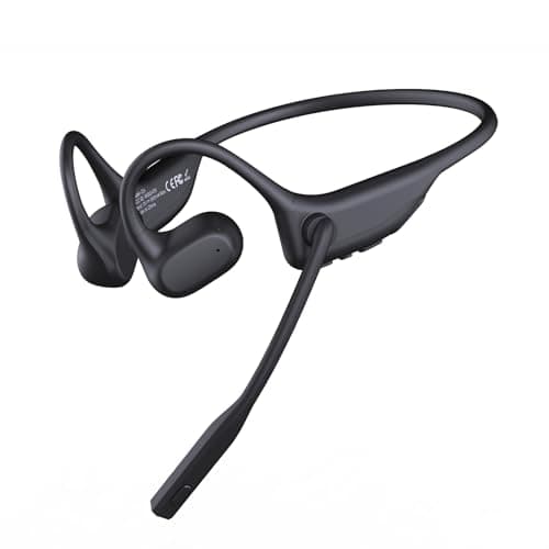 CXK Open Ear Headphones with Mic, Bluetooth Headset with AI Noise Cancellation Microphone Bluetooth 5.3 Air Conduction Headphones Wireless Headset with Mic for Work Call Meeting Driving - Image 1