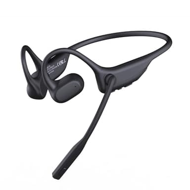 CXK Open Ear Headphones with Mic, Bluetooth Headset with AI Noise Cancellation Microphone Bluetooth 5.3 Air Conduction Headphones Wireless Headset with Mic for Work Call Meeting Driving - Image 1