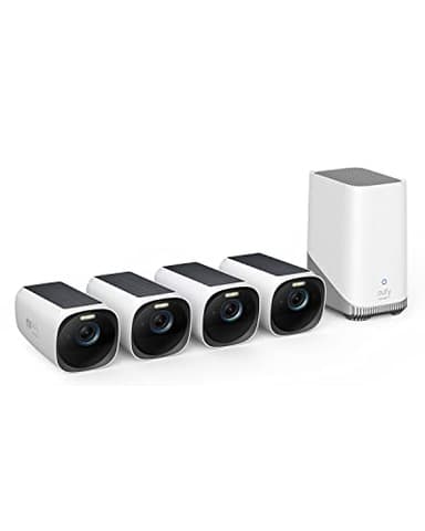 eufy Security eufyCam S330 (eufyCam 3) 4-Cam Kit, Security Camera Outdoor Wireless, 4K with Integrated Solar Panel, Face Recognition AI, Expandable Local Storage, Spotlight, No Monthly Fee - Image 1