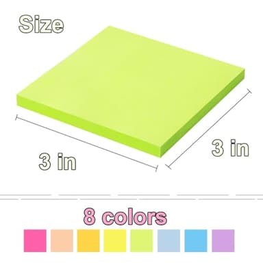 (16 Pack) Pop Up Sticky Notes 3x3 in Accordion Stickies Super Sticking Power Memo Pads Bright Colors - Image 3