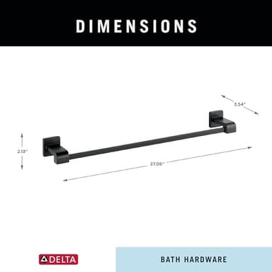 Delta 77524-BL Ara 24-in Wall Mount Towel Bar Bath Hardware Accessory in Matte Black - Image 7