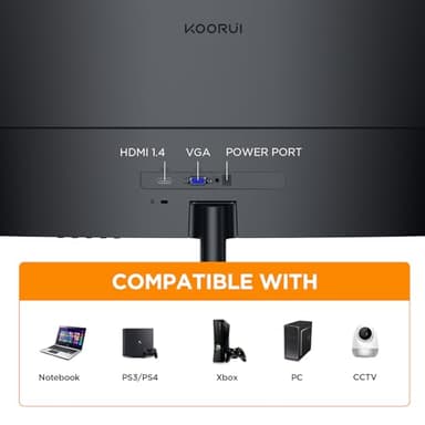 KOORUI 24 inch Curved Monitor, Full HD 1080P Curved Computer Monitor, 100Hz 1500R PC Screen, TÜV Rheinland Certified, HDMI VGA, Tilt Adjustment, LCD Display, Eye Care, Black 24N5CA - Image 5