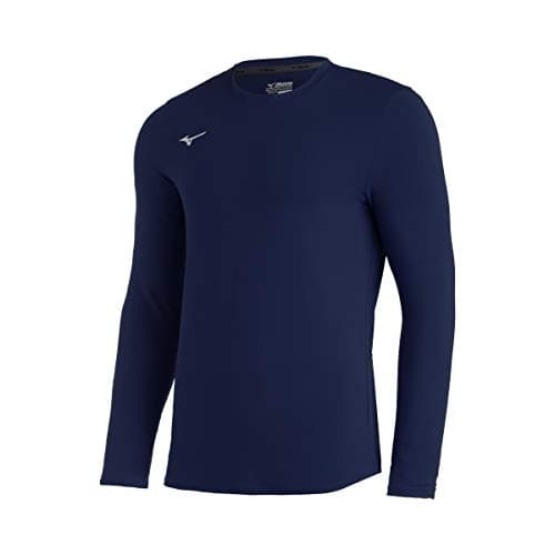 Mizuno Youth Comp Diamond Long sleeve Crew, Navy, Small - Image 1