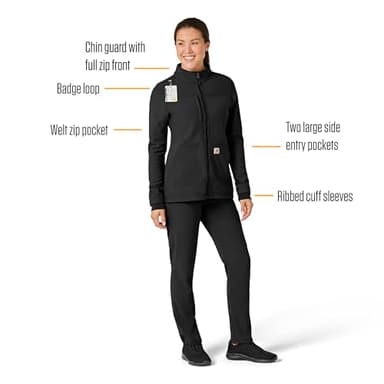 Carhartt Rugged Flex Scrubs for Women, Bonded Fleece Jacket - Image 2