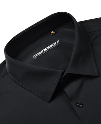Lion Nardo Slim Fit Black Dress Shirts for Men Wrinkle Free Mens Dress Shirts Long Sleeve Big Muscle Fit Button Up Shirt - Image 4
