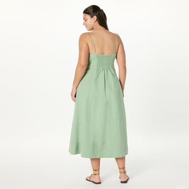 The Drop Women’s Daphne Square Neck Linen Maxi Dress, Iceberg Green, M - Image 6