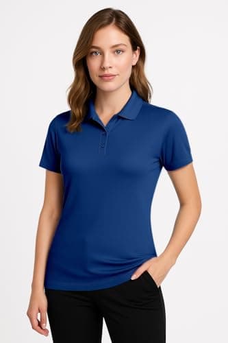 Animal Den Women's Dry-Fit Golf Polo Shirts 3-Button Golf Polo's in 20 Colors XS-3XL Shirt ROYAL-3XL - Image 2