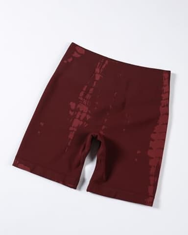 AUROLA Serpent Seamless Scrunch Workout Shorts for Women,Tummy Control Squat Proof Ribbed Thick Active Gym Short,Burgundy,XL - Image 2