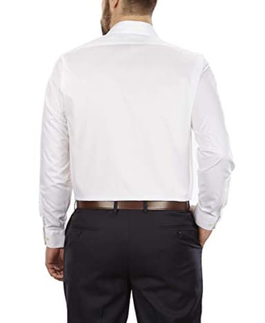 Van Heusen Men's Big Fit Dress Shirt Poplin Solid (Big and Tall), White, 20" Neck 34"-35" Sleeve - Image 2