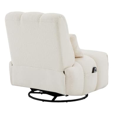 Watson & Whitely Oversized Power Recliner Chair for Adults, Swivel Rocker Recliner Chair with Lumbar Support, Ultra-Comfy Glider Recliner for Living Room Theater Seating Single Sofa, Cream - Image 9