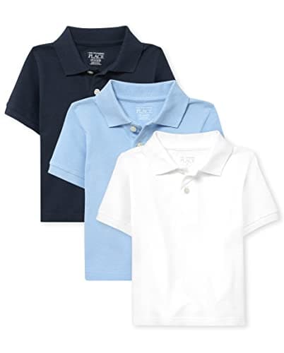 The Children's Place Baby Boys and Toddler Short Sleeve Pique Polo Shirt, Nautico/White/Brook 3-Pack, 18-24 Months US - Image 1