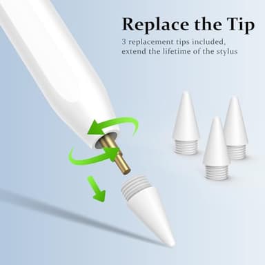 Stylus Pen for iPad Pencil 10th Generation, 2X Fast Charge Apple Pencil with Tilt Sensitivity & Palm Rejection, Compatible with 2018-2025 iPad 6-11th, Pro 12.9/11/13"/ M4, Air 3/4/5/M2/M3, Mini 5/6 - Image 4