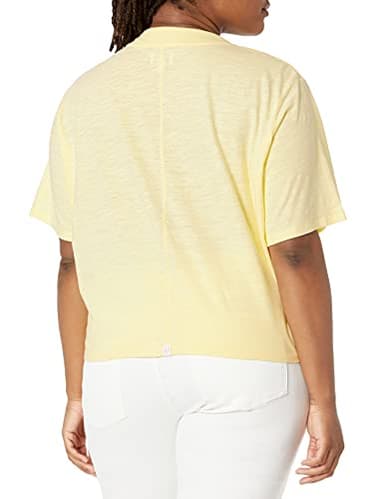The Drop Women's Sydney Short-sleeve Cropped Crew Neck T-shirt, Pastel Yellow, L - Image 5