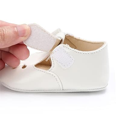 LAFEGEN Baby Girls Mary Jane Flats with Bownot Non Slip Soft Sole PU Leather Newborn Infant Toddler First Walker Cirb Dress Shoes, 0-6 Months Infant, 15 White - Image 6