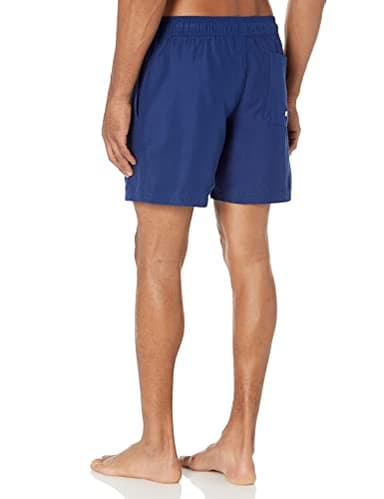 Amazon Essentials Men's 7" Swim Trunks with Mesh Lining, Pockets, Drawstring Closure, Navy, Large - Image 3