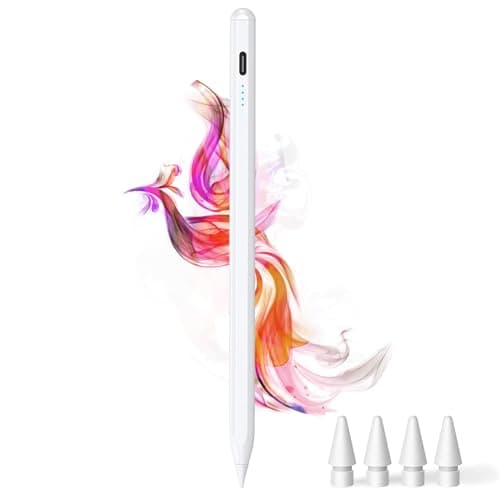 Stylus Pen for iPad 10th&11th(A16) - Type-c Charging Pencil for ipad Palm Rejection Active Pen Compatible with (2018-2025) Apple iPad 6/7/8/9/10/11, Air 3/4/5/M2/M3, Mini 5/6, Pro 11"/12.9"/M4 (White) - Image 1