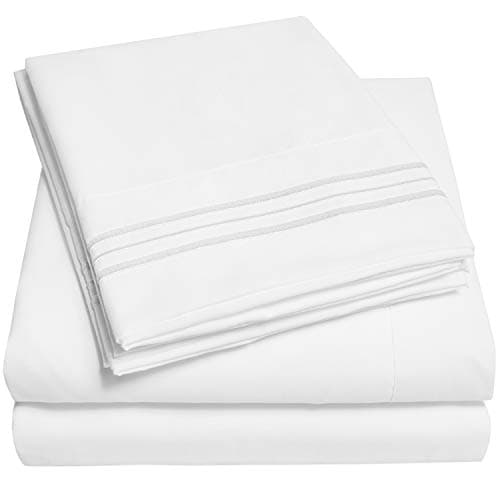 1500 Supreme Collection Extra Deep Pocket Sheets Set - Luxury Soft Bed Sheets, Wrinkle Free, Bedding, Over 40 Colors, 21 inch Extra Deep Pocket, Extra Deep - Cal King, White - Image 1