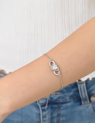 MomentWish Love Heart Bracelet, 1Carat Moissanite Bracelet for women, D Color VVS1 Moissanite 925 Sterling Silver Charm Bracelets - Image 2