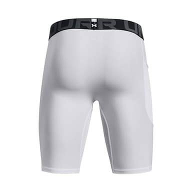 Under Armour Men's HeatGear Pocket Long Shorts , White (100)/Black, 3X-Large - Image 5