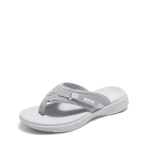 DREAM PAIRS Women's Arch Support Flip Flops Comfortable Thong Sandals,Size 8.5,Grey,Breeze-1 - Image 1