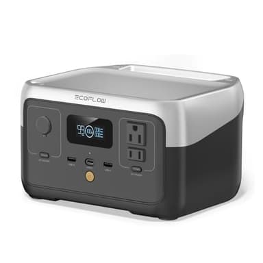 EF ECOFLOW Portable Power Station RIVER 2, 256Wh LiFePO4 Battery/ 1 Hour Fast Charging, 2 Up to 600W AC Outlets, Solar Generator (Solar Panel Optional) for Outdoor Camping/RVs/Home Use - Image 1