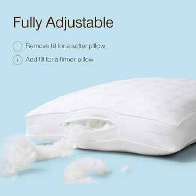 Coop Home Goods Essence Cooling Down Alternative Pillows Set of 2, Queen Size Adjustable Cooling Pillow for Hot Sleepers, Cool-Touch Luxury Hotel Pillows for Stomach, Back, or Side Sleepers 27x17 - Image 2