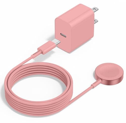 Upgraded Apple Watch Charger, Magnetic iWatch Fast Charger to USB C Cable 6ft with USB C Charger Block for iWatch Series Ultra/9/8/7/6/SE/SE2/5/4/3, Pink - Image 1