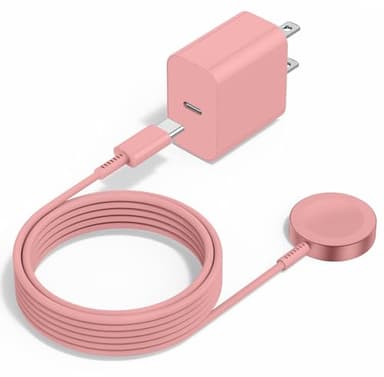 Upgraded Apple Watch Charger, Magnetic iWatch Fast Charger to USB C Cable 6ft with USB C Charger Block for iWatch Series Ultra/9/8/7/6/SE/SE2/5/4/3, Pink - Image 1