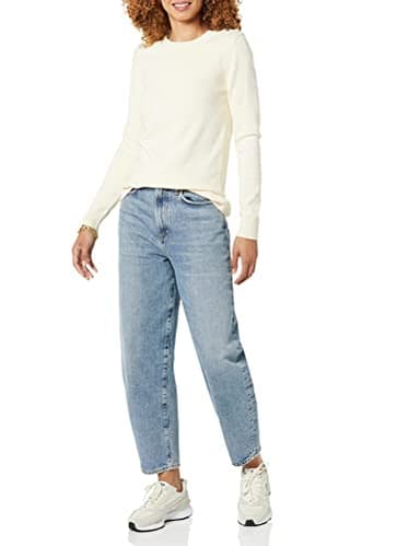 Amazon Essentials Women's Crewneck Sweater, 100% Cotton, Pale Peach, Small, Plus Size Available - Image 4