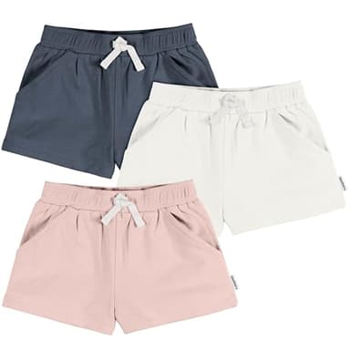 Gerber Baby Girls' 3-Pack Knit Shorts, White - Image 1