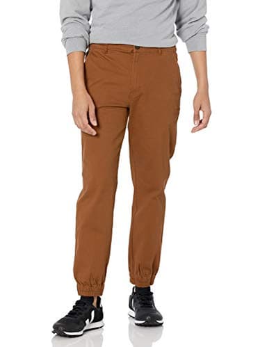 Amazon Essentials Men's Straight-Fit Chino Jogger Pant, Dark Khaki Brown, Medium - Image 1