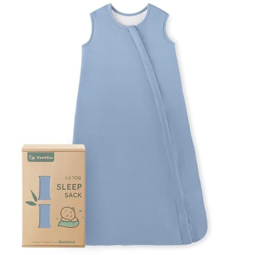 Yoofoss Rayon Made from Bamboo Baby Sleep Sack 6-12 Months 1.0 Tog Baby Wearable Blanket, Super Soft Infant Toddler Sleeping Sack 2-Way Zipper - Image 1