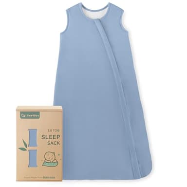 Yoofoss Rayon Made from Bamboo Baby Sleep Sack 6-12 Months 1.0 Tog Baby Wearable Blanket, Super Soft Infant Toddler Sleeping Sack 2-Way Zipper - Image 1