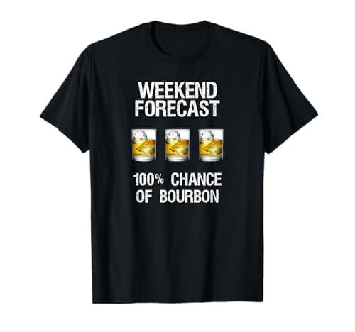 Bourbon T-Shirt Gift - Funny Bourbon Forecast T-Shirt
