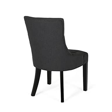 Christopher Knight Home Cheney Dining Chair,Textile, Gray + Dark Brown - Image 7