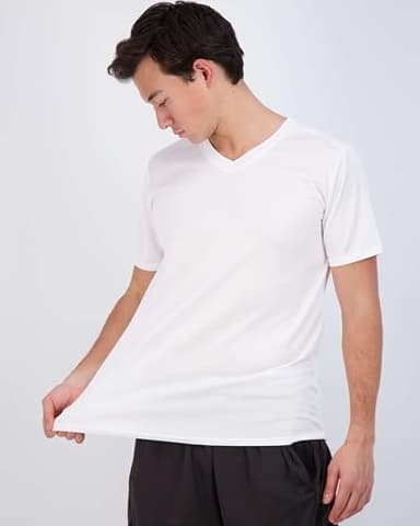 Real Essentials 5 Pack: Men's Mesh Quick Dry Short Sleeve V-Neck T-Shirt - Athletic Performance (Available in Big & Tall),Set XL - Image 4