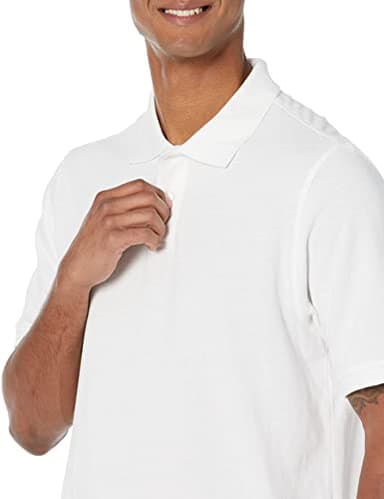 Amazon Essentials Men's Regular-Fit Cotton Pique Polo Shirt (Available in Big & Tall), White, Large - Image 4