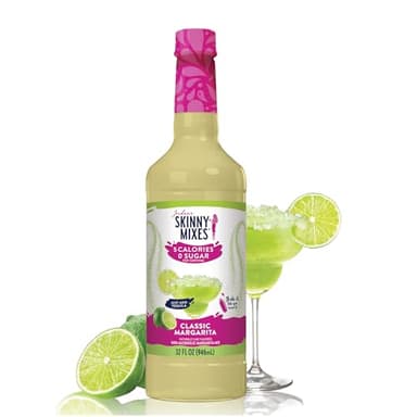 Jordan's Skinny Mixes Sugar Free Margarita Mix, Flavored Cocktail Mixer for Drinks, Fresh Lime Drink Flavoring for Cocktails & Mocktails, Low Calorie, Gluten Free, Keto Friendly, 32 Fl Oz, 1 Pack - Image 1