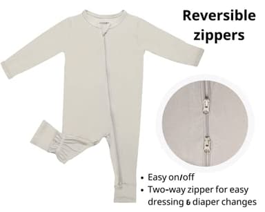 GUISBY Baby Girl Footless Pajamas with Mittens, Rayon Long Sleeve Snug Fits Sleepers 3 Pcs 6-12 Months - Image 5