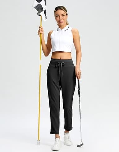 G Gradual Pants for Women High Waisted Golf Pants 2 Deep Pockets 7/8 Ankle Sweatpants for Athletic Travel Casual Lounge Work, Black, Small - Image 6