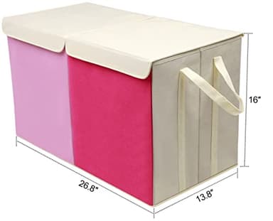 YOLOXO Toy Box Chest, Collapsible Sturdy Storage Bins with Lids, Extra Large Kids Toy Storage Organizer Boxes Bins Baskets for Kids, Boys, Girls, Nursery Room, Playroom, Closet (Pink) - Image 2